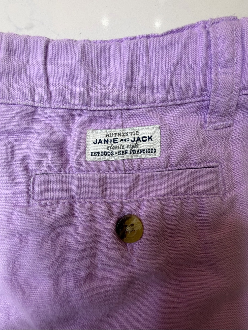 Janie and Jack Lavender Linen Blend Chino Shorts Size 3T